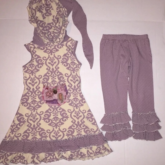 Mustard Pie Parker Hooded Dress, Bottom & Headband - Picture 5 of 8